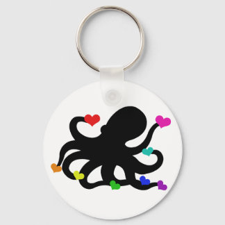 Lots of Love Hearts Octopus Art Design Keychain