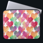 Lots of Love in Hearts Watercolor Laptop Sleeve<br><div class="desc">Watercolor colorful gradient hearts overlayed pattern.</div>