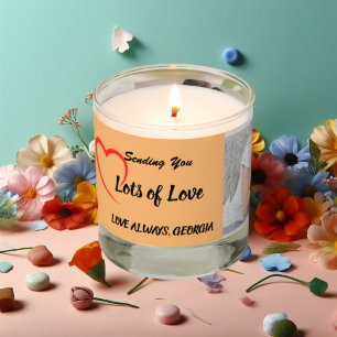 Lots of Love Personalized 2 Photos Scented Candle