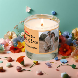 Lots of Love Personalized 3 Photos Scented Candle