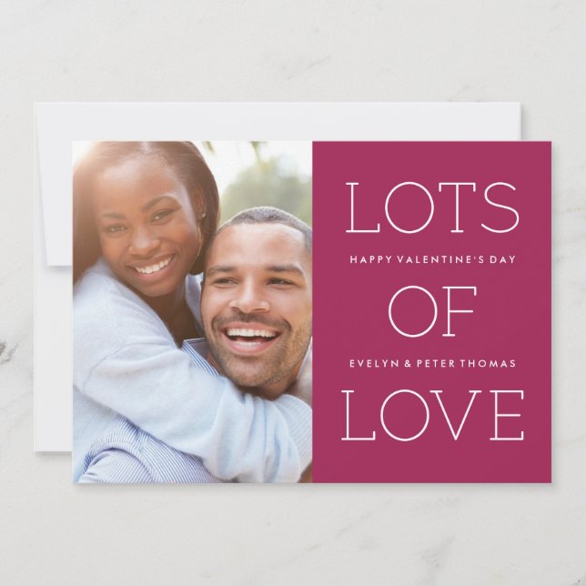 Lots of Love Valentine's Day Card - Mulberry (Front)