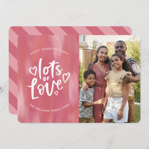 Lots of Love Valentines Day Family Photo Thank You Card