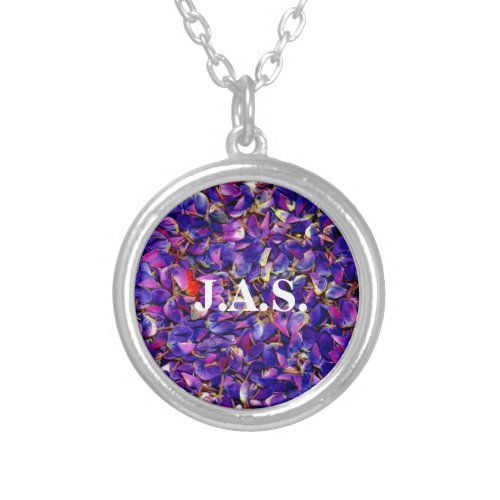 Lots of Lupine Petals   Silver Plated Necklace