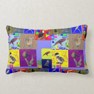 Lots of Many Colourful Birds Reversible Pillow