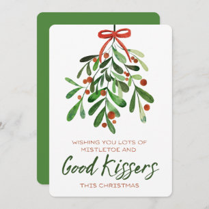 Lots Of Mistletoe Good Kissers Funny Christmas Holiday Card