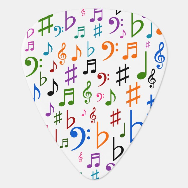 Lots of Musical Notes and Symbols Guitar Pick (Front)
