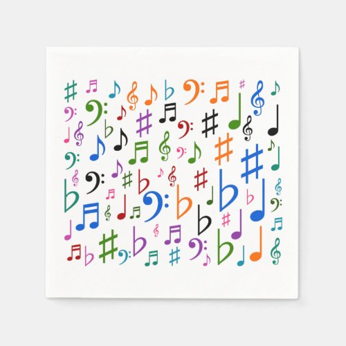 Lots of Musical Notes and Symbols Napkins