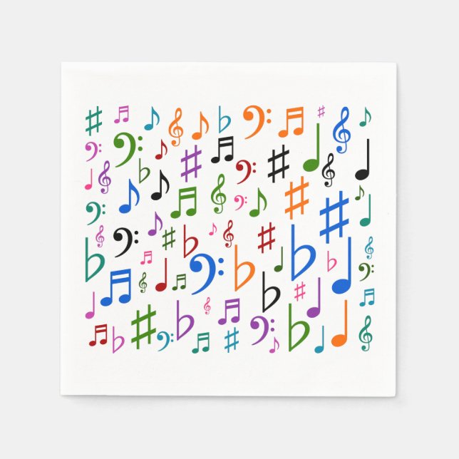 Lots of Musical Notes and Symbols Napkins (Front)
