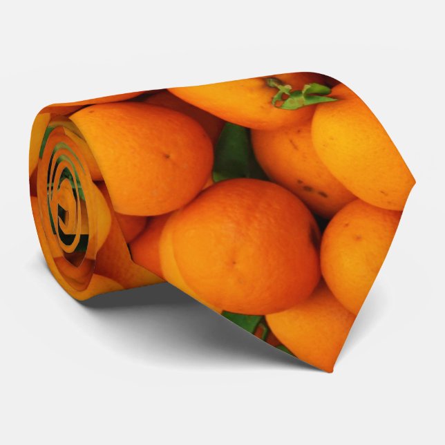 Lots of Oranges with Leaves Neck Tie (Rolled)