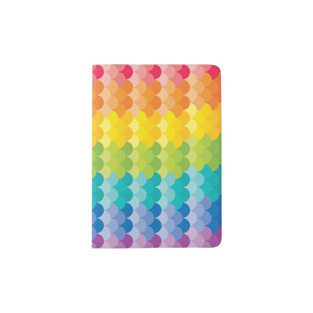 Lots of Painted Palette Rainbow Scallops Passport Holder (Front)