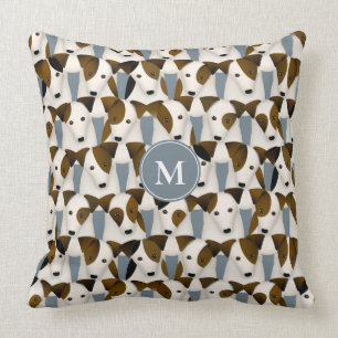 Lots of Parson Jack Russell Terriers dogs pattern Throw Pillow