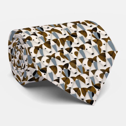 lots of jack Russells patterned neck tie