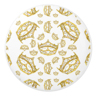 Lots of Queen of Hearts gold crown tiara knob