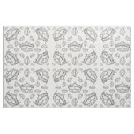 Lots of Queen of Hearts silver crowns tiaras Fabric