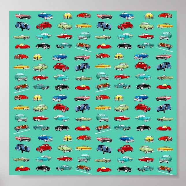 Lots of Retro Cars Poster (Front)