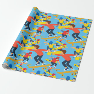 Lots of Skateboarders Wrapping Paper