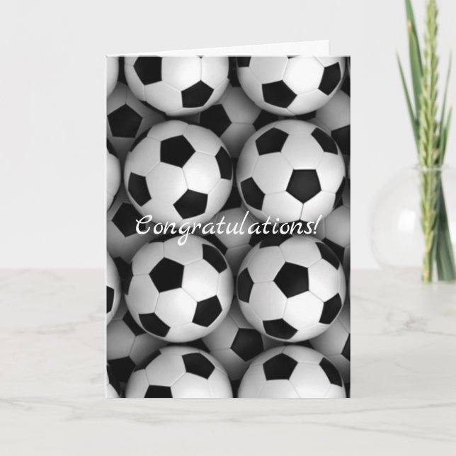 lots of soccer balls  congratulations card (Front)
