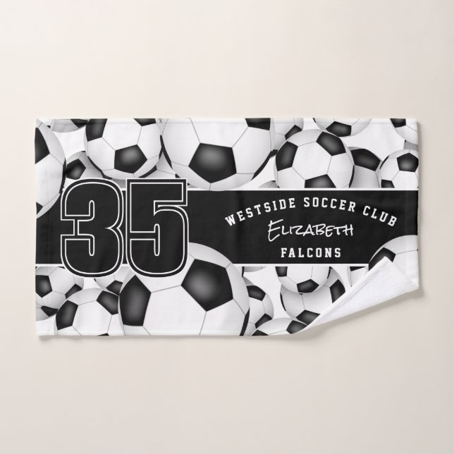 Lots of soccer balls custom team name hand towel  (Hand Towel)