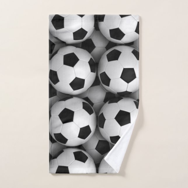 lots of soccer balls hand towel  (Hand Towel)