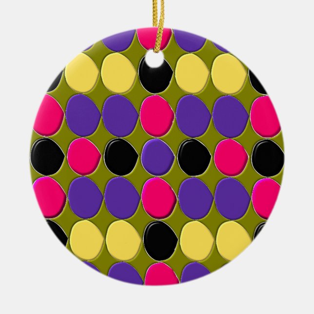 Lots of Spots Pendant Ceramic Ornament (Front)