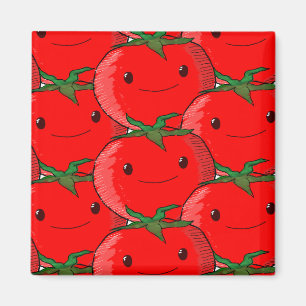 Lots of Tomato Cute Pattern Drawing Magnet