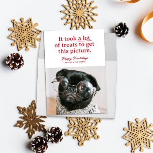 Lots of Treats Happy Howlidays Funny Pet Holiday Card