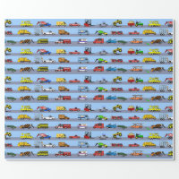 Lots of Trucks Fun Kids Gift Wrapping Paper