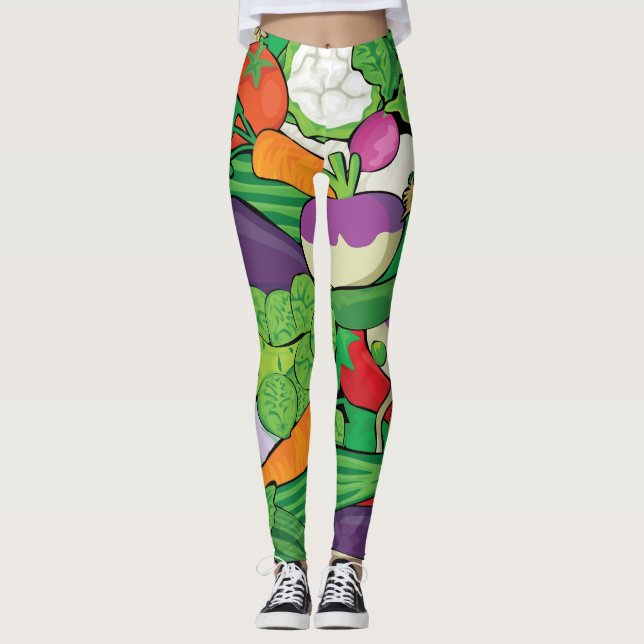 Lots of Vegetables - Gardener, Farmer, Vegetarian Leggings (Front)
