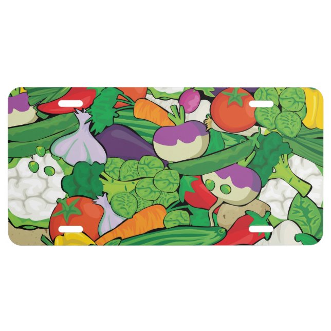 Lots of Vegetables - Gardener, Farmer, Vegetarian License Plate (Front)
