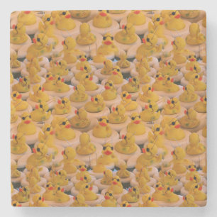 Lots Of Yellow Rubber Ducks Cute Stone Coaster