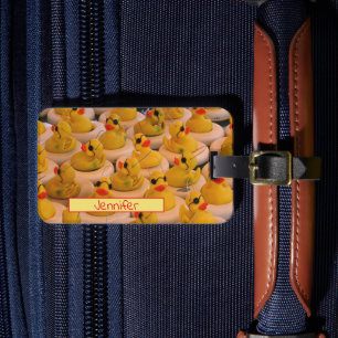 Lots Of Yellow Rubber Ducks Personalized Luggage Tag