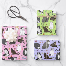 Lotsa Cats - bubble gum pink, green, purple