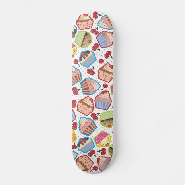 Lotsa Cupcakes n Cherries Skateboard (Front)