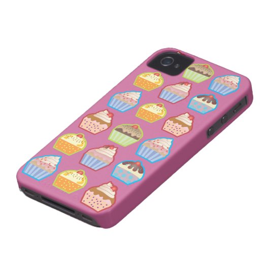 Lotsa Cupcakes Pink iPhone 4 Case (Bottom)