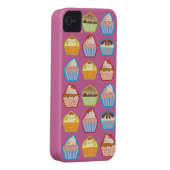 Lotsa Cupcakes Pink iPhone 4 Case (Back/Right)