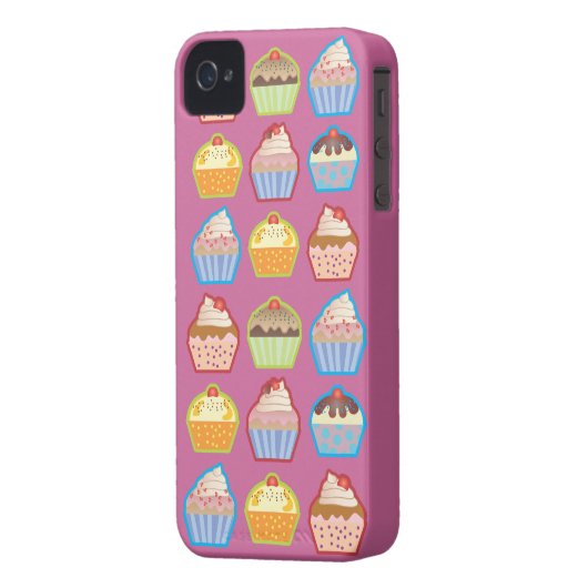 Lotsa Cupcakes Pink iPhone 4 Case (Back Left)