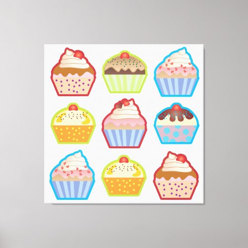 Lotsa Cupcakes T_Shirt Canvas Print