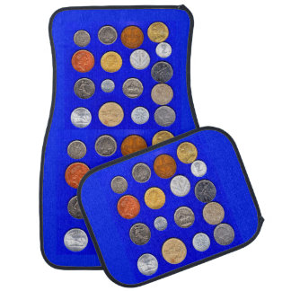lotsa foreign coins car mat