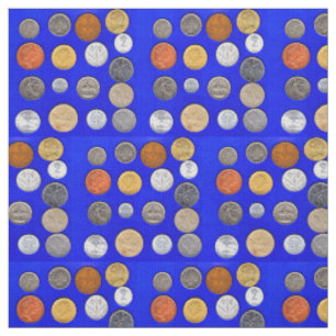 lotsa foreign coins print fabric