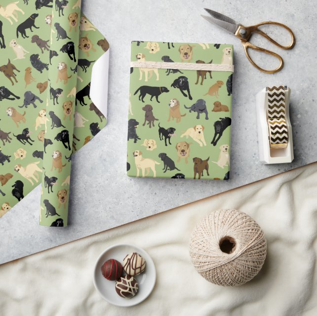 Lotsa Labs on sage green roll of  Wrapping Paper (Crafts)