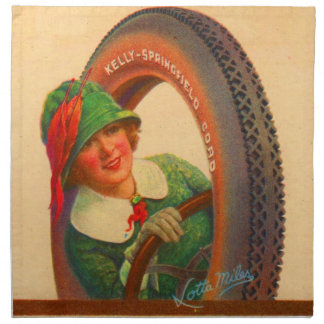 Lotta Miles no. 1- 1920s Kelly-Springfields tire m Cloth Napkin