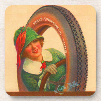 Lotta Miles no. 1- 1920s Kelly-Springfields tire m Drink Coaster