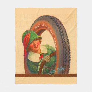 Lotta Miles no. 1- 1920s Kelly-Springfields tire m Fleece Blanket