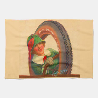 Lotta Miles no. 1- 1920s Kelly-Springfields tire m Kitchen Towel