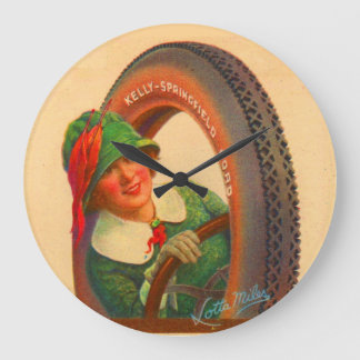 Lotta Miles no. 1- 1920s Kelly-Springfields tire m Large Clock