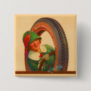 Lotta Miles no. 1- 1920s Kelly-Springfields tire m Pinback Button