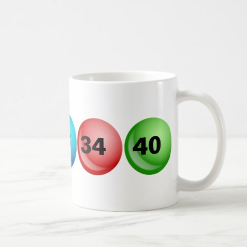 Lottery Balls 3 18 23 34 40 Coffee Mug