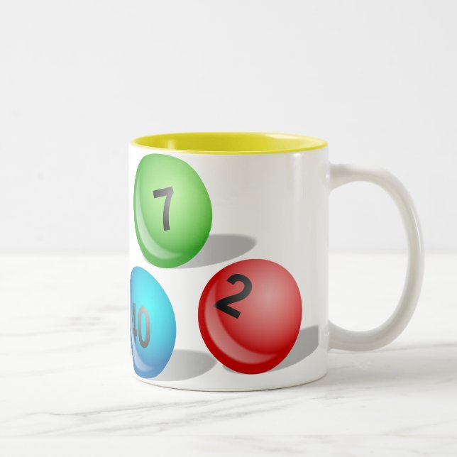 Lottery Balls Two-Tone Coffee Mug (Right)