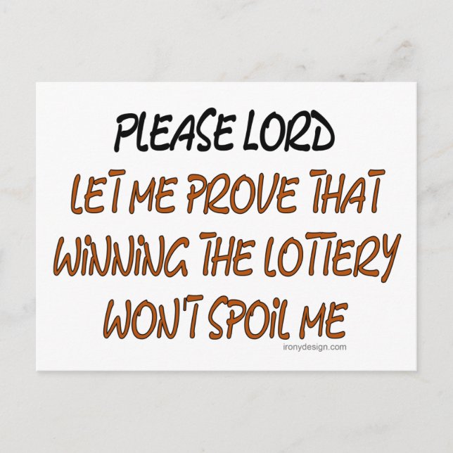 Lottery Humor Postcard (Front)