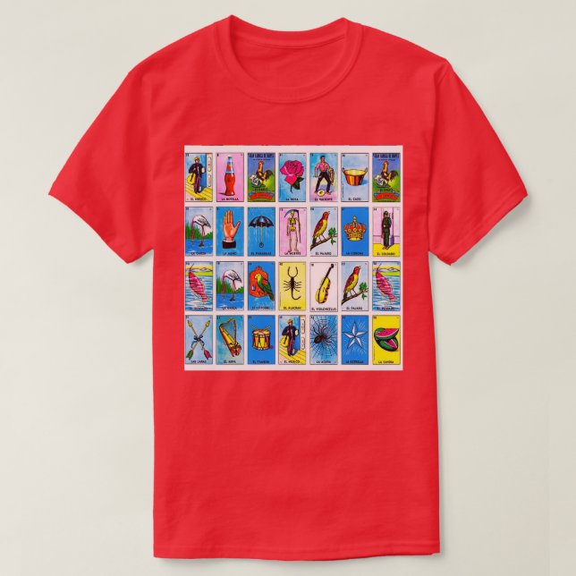 Lottery Mexican Bingo T-Shirt (Design Front)